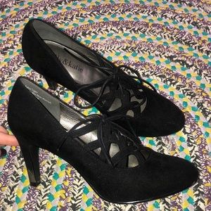Black Lace-Up Heals